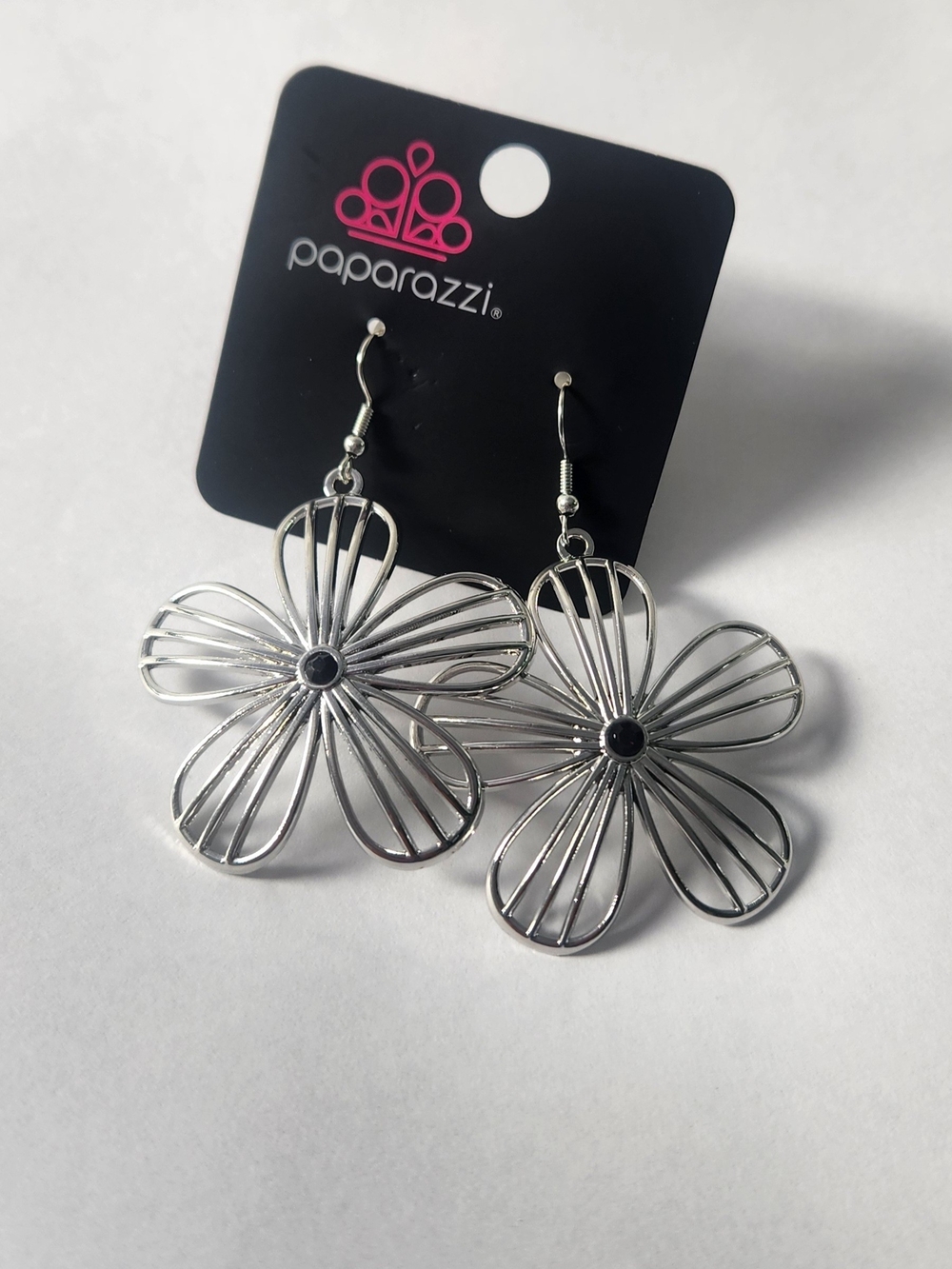 Meadow Musical Purple Dotted Silver Floral Earrings